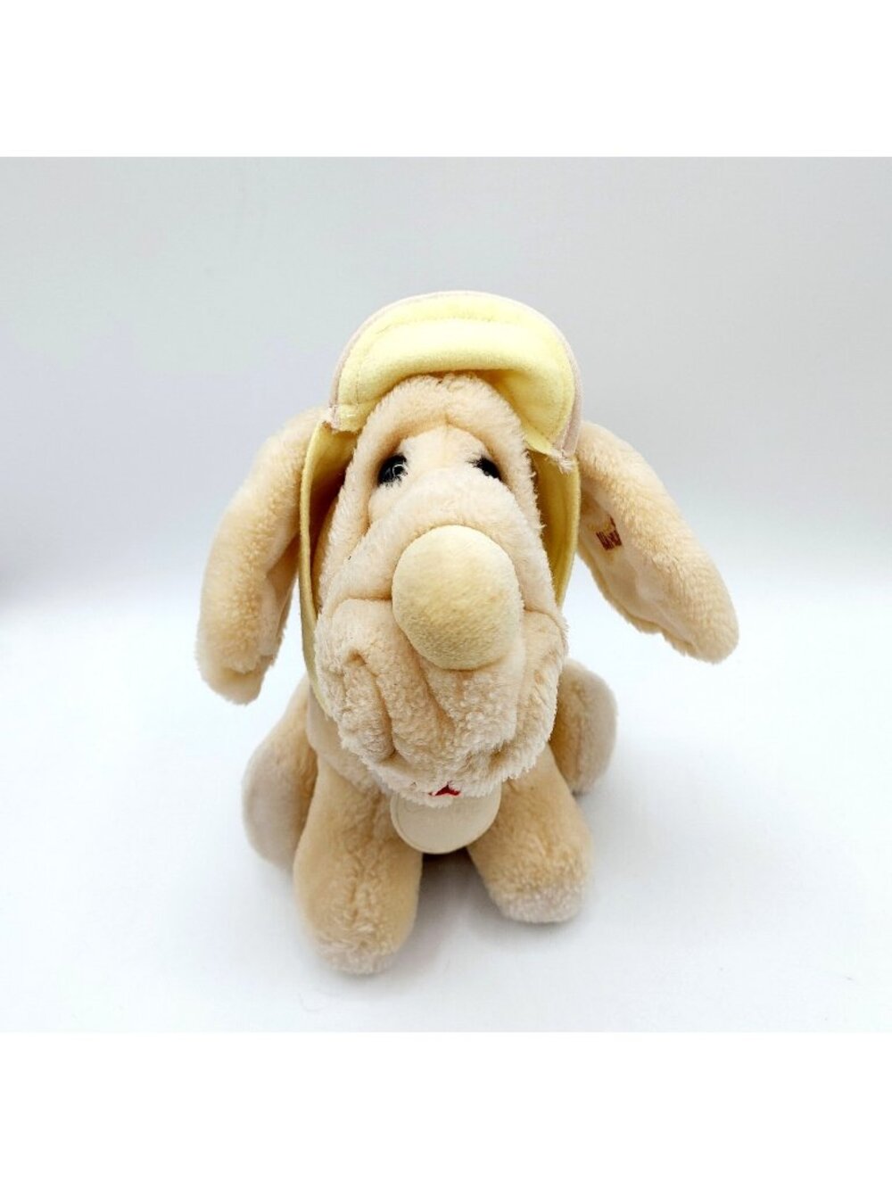 Ganz Bros 80s Tan Wrinkles Dog Sitting Stuffed Animal Plush Toy 9" Vintage
